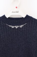 画像2: axes femme / ラメニットトップス M ネイビー O-26-04-25-1055-AX-TO-OW-OS (2)