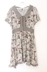 画像1: axes femme / レースコラージュ柄ワンピース M グレー O-26-04-25-1056-AX-OP-OW-OS (1)