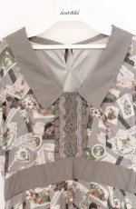 画像2: axes femme / レースコラージュ柄ワンピース M グレー O-26-04-25-1056-AX-OP-OW-OS (2)