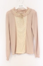 画像1: axes femme / スタンドフリルプルオーバー M ベージュ O-26-04-25-1057-AX-TO-OW-OS (1)