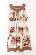 画像1: axes femme / 大花柄タンクワンピース M キナリ O-26-04-25-1058-AX-OP-OW-OS (1)