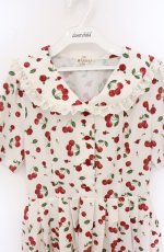 画像2: axes femme / チェリーローズ柄セーラーワンピース F アイボリー O-26-04-25-1059-AX-OP-IG-OS (2)