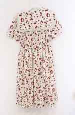 画像3: axes femme / チェリーローズ柄セーラーワンピース F アイボリー O-26-04-25-1059-AX-OP-IG-OS (3)