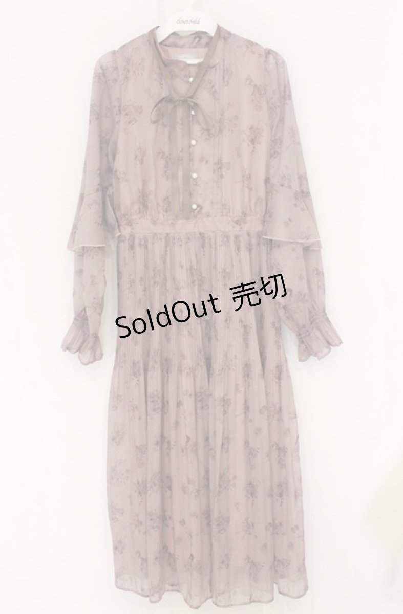 画像1: axes femme POETIQUE / フラワーキャットロングワンピース M ピンクベージュ O-26-04-25-1063-AX-OP-IG-OS (1)