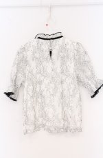 画像3: Rojita / 配色レーストップス  シロ×クロ O-26-04-25-1064-LO-TO-IG-OS (3)