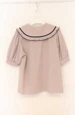 画像2: majoretty / フリル襟ラインブラウス M ピンク×クロ O-26-04-25-1065-GO-BL-IG-OS (2)