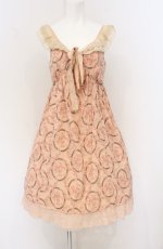 画像1: axes femme / フレームローズ柄シフォンキャミワンピース  ピンク O-26-04-25-1008-AX-OP-IG-OS (1)