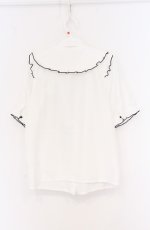 画像3: MA*RS / ダブルビジューリボンメローブラウス  シロ×クロ O-26-04-25-1068-EL-BL-IG-OS (3)