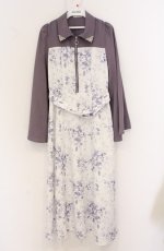 画像1: axes femme POETIQUE / グラデブーケ柄フレアソデワンピース F ホワイト×ラベンダー O-26-04-25-1074-AX-OP-IG-OS (1)