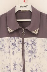 画像2: axes femme POETIQUE / グラデブーケ柄フレアソデワンピース F ホワイト×ラベンダー O-26-04-25-1074-AX-OP-IG-OS (2)