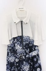 画像2: axes femme / グラデーションローズ柄ワンピース  ネイビー×シロ O-26-04-25-1075-AX-OP-IG-OS (2)