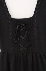 画像2: axes femme / はしごレースジャガードジャンパースカート  クロ O-26-04-25-1009-AX-OP-IG-OS (2)