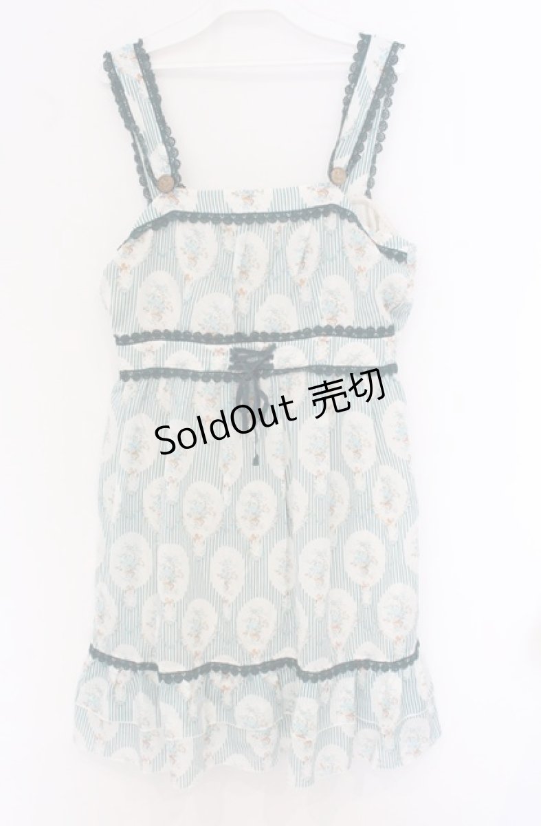 画像1: axes femme / ブーケストライプシフォンワンピース  オフグリーン O-26-04-25-1010-AX-OP-IG-OS (1)