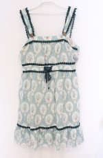 画像1: axes femme / ブーケストライプシフォンワンピース  オフグリーン O-26-04-25-1010-AX-OP-IG-OS (1)