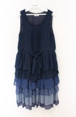 画像1: axes femme / グラデーションティアードワンピース  ネイビー O-26-04-25-1013-AX-OP-IG-OS (1)