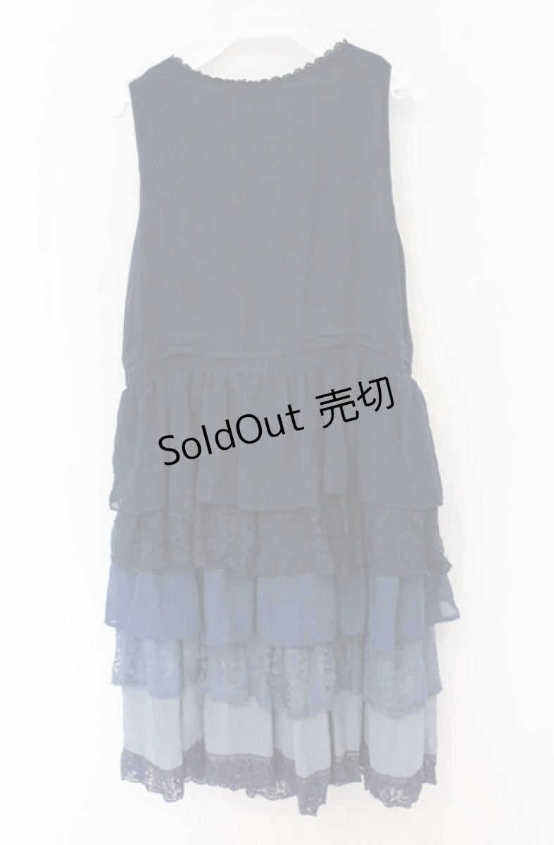 画像2: axes femme / グラデーションティアードワンピース  ネイビー O-26-04-25-1013-AX-OP-IG-OS (2)