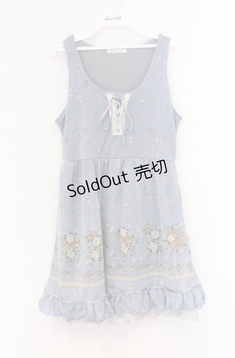 画像1: axes femme / フラワーパネルノースリワンピース  サックス O-26-04-25-1002-AX-OP-IG-OS (1)