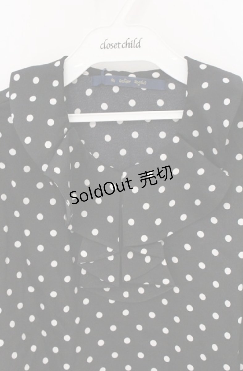 画像2: an another angelus / ドットサテンラッフルブラウス  クロ O-26-04-25-1016-CA-BL-IG-OS (2)