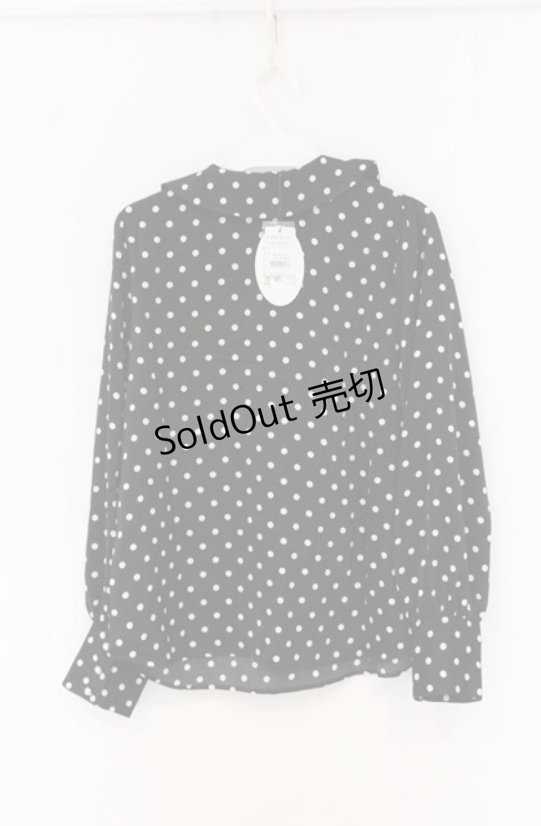 画像3: an another angelus / ドットサテンラッフルブラウス  クロ O-26-04-25-1016-CA-BL-IG-OS (3)