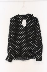 画像3: an another angelus / ドットサテンラッフルブラウス  クロ O-26-04-25-1016-CA-BL-IG-OS (3)