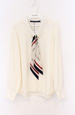 画像1: an another angelus / ロゴラインスカーフ付きシャツ  シロ O-26-04-25-1017-CA-BL-IG-OS (1)