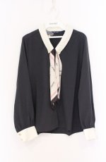 画像1: an another angelus / ロゴラインスカーフ付きシャツ  ネイビー O-26-04-25-1018-CA-BL-IG-OS (1)