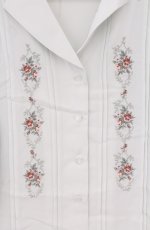 画像2: an another angelus / オープンカラーローズ刺繍ブラウス  ミント O-26-04-25-1021-CA-BL-IG-OS (2)