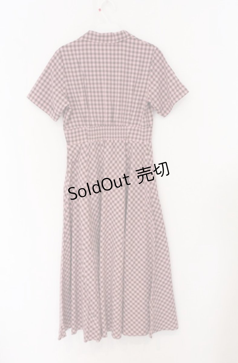 画像2: an another angelus / レトロギンガム開衿ワンピース  ピンク×ブラウン O-26-04-25-1024-CA-OP-IG-OS (2)