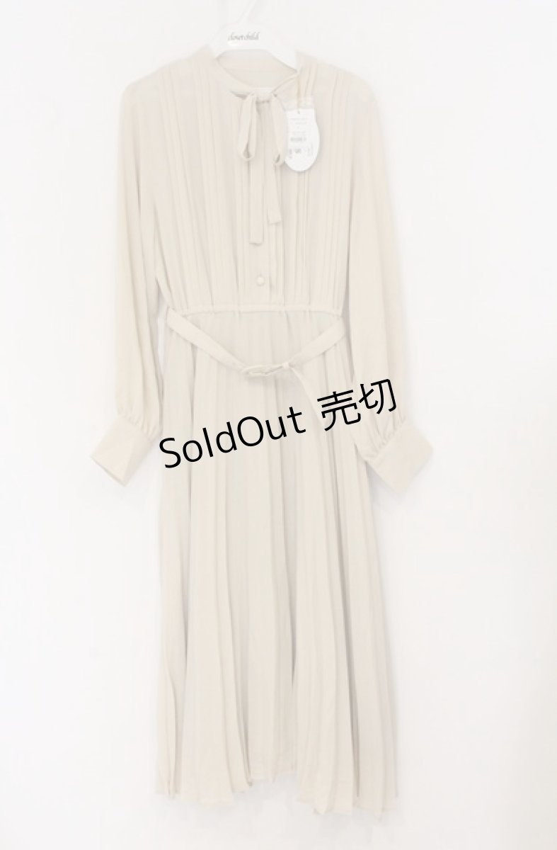 画像1: an another angelus / カラープリーツボウタイワンピース  アイボリー O-26-04-25-1027-CA-OP-IG-OS (1)