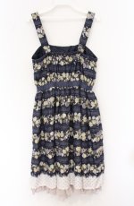 画像2: axes femme POETIQUE / バラ×マリンプリントワンピース  ネイビー O-26-04-25-1003-AX-OP-IG-OS (2)