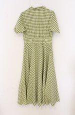 画像2: an another angelus / レトロギンガム開衿ワンピース  グリーン O-26-04-25-1028-CA-OP-IG-OS (2)