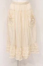 画像1: WONDERFUL WORLD / ポケット付きタックフリルエプロン  アイボリー O-26-04-25-1030-LO-SK-IG-OS (1)