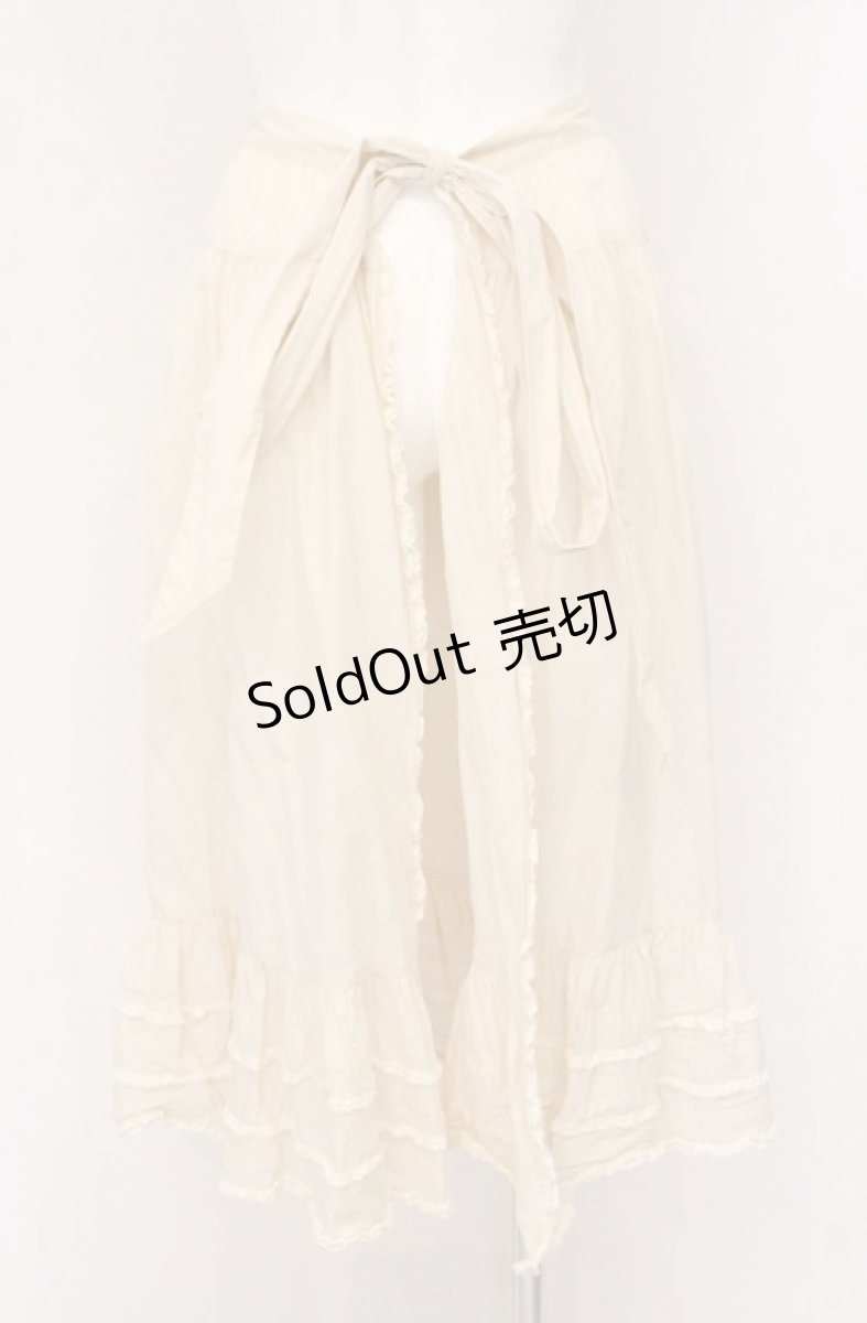画像3: WONDERFUL WORLD / ポケット付きタックフリルエプロン  アイボリー O-26-04-25-1030-LO-SK-IG-OS (3)