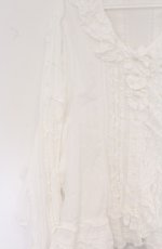 画像2: PINK HOUSE / リボンタックブラウス【お直しあり】  シロ O-26-04-25-1031-LO-BL-IG-OS (2)