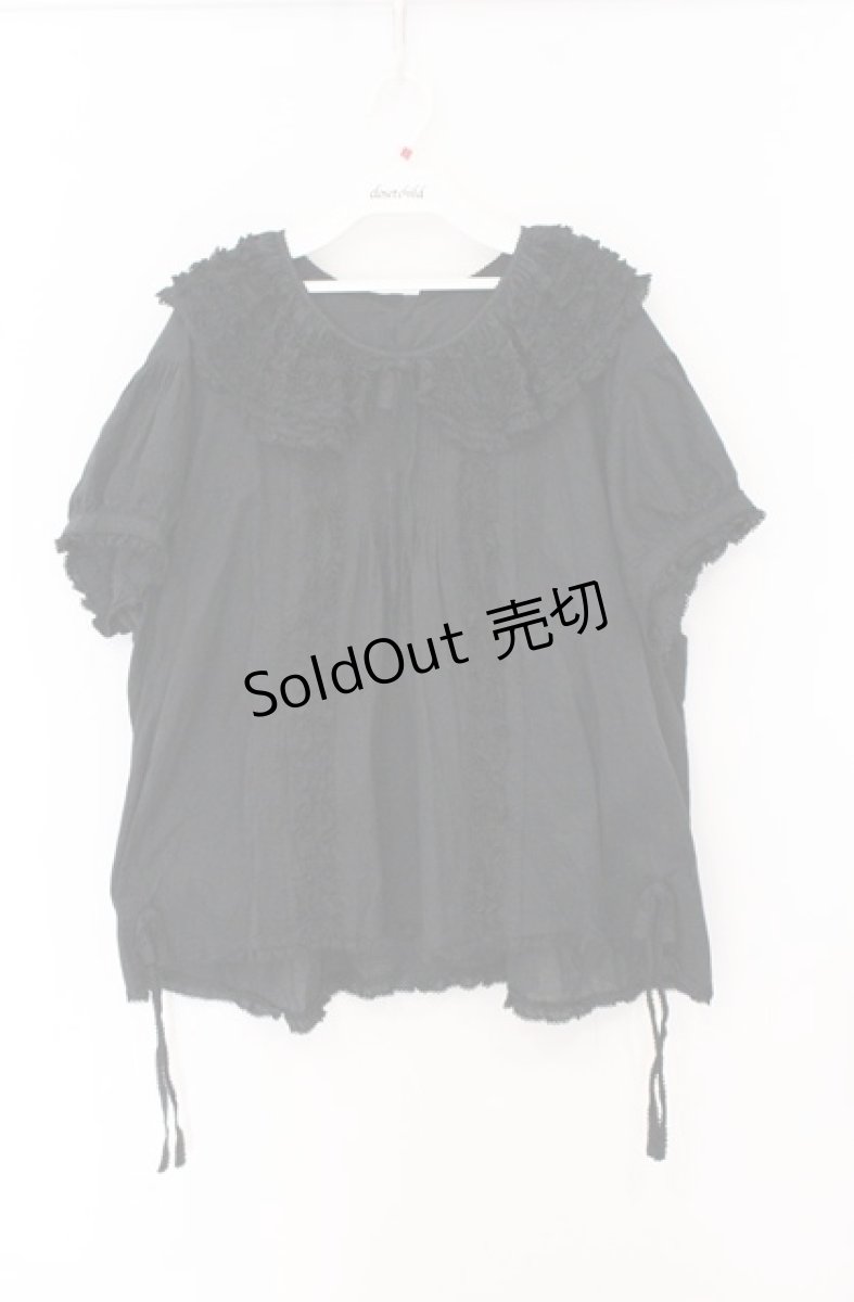 画像1: WONDERFUL WORLD / ピコフリルタックプルブラウス【お直しあり】  クロ O-26-04-25-1033-LO-BL-IG-OS (1)