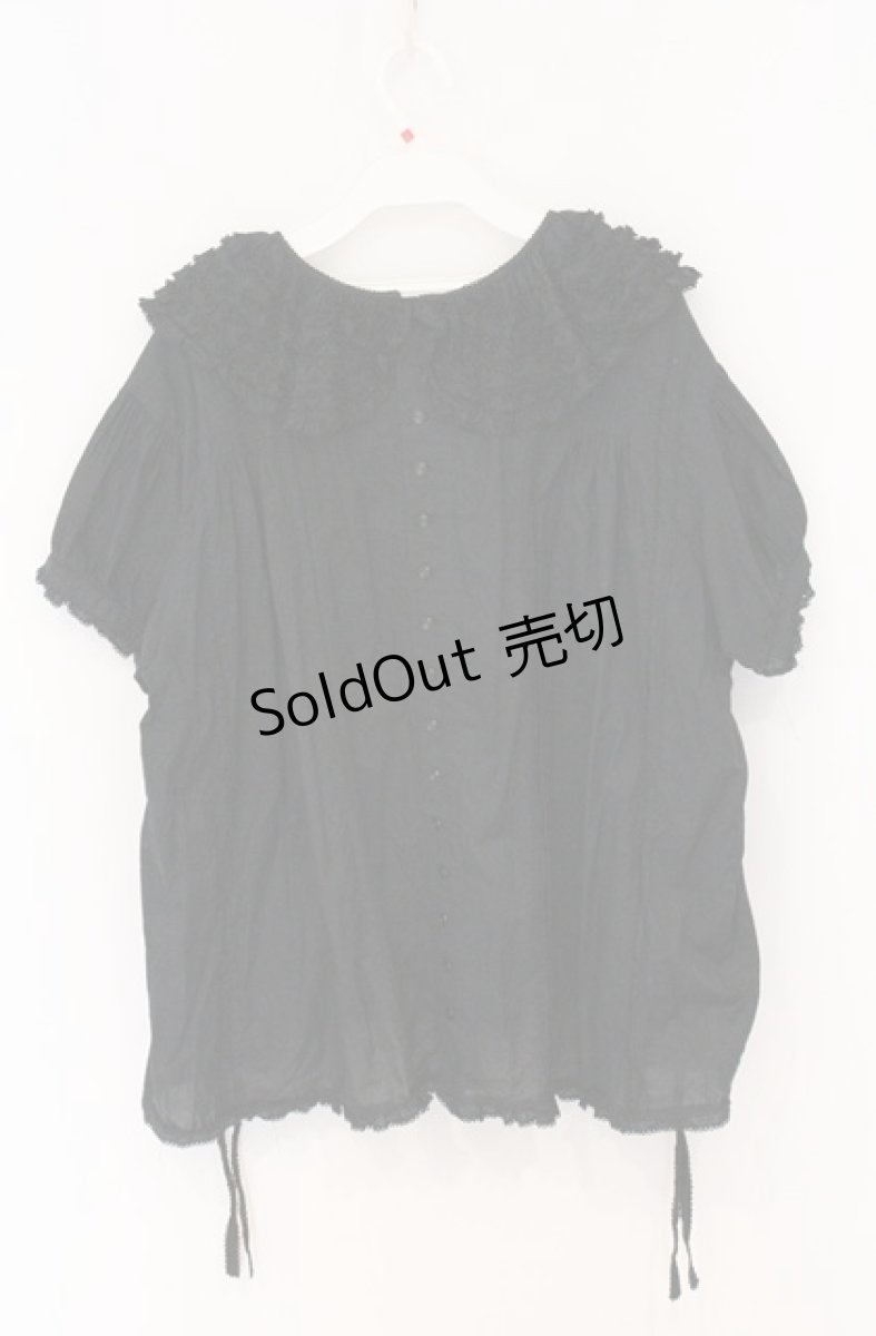 画像3: WONDERFUL WORLD / ピコフリルタックプルブラウス【お直しあり】  クロ O-26-04-25-1033-LO-BL-IG-OS (3)