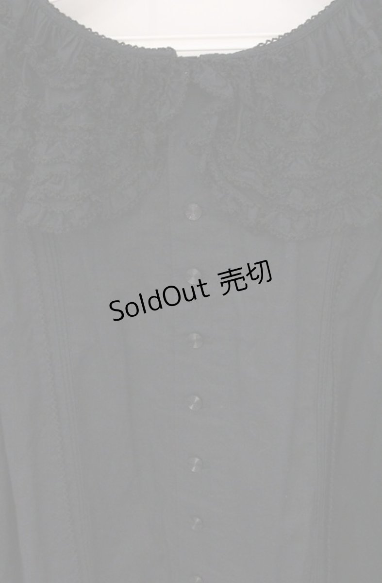 画像4: WONDERFUL WORLD / ピコフリルタックプルブラウス【お直しあり】  クロ O-26-04-25-1033-LO-BL-IG-OS (4)