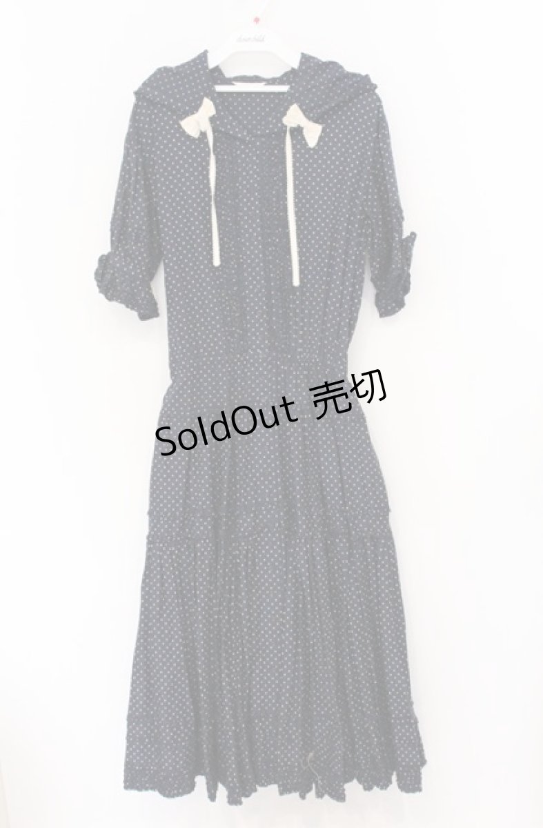 画像1: PINK HOUSE / ピコフリルドットリボンワンピース  ネイビー O-26-04-25-1034-LO-OP-IG-OS (1)