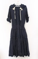 画像1: PINK HOUSE / ピコフリルドットリボンワンピース  ネイビー O-26-04-25-1034-LO-OP-IG-OS (1)