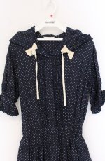 画像2: PINK HOUSE / ピコフリルドットリボンワンピース  ネイビー O-26-04-25-1034-LO-OP-IG-OS (2)