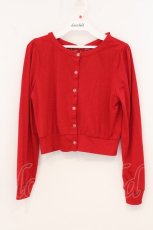 画像1: Secret Honey / バックリボン＆レース切替カーディガン 0 アカ O-26-04-25-006-CA-TO-OW-OS (1)