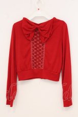 画像3: Secret Honey / バックリボン＆レース切替カーディガン 0 アカ O-26-04-25-006-CA-TO-OW-OS (3)