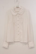 画像1: Amavel / タックフリルブラウス F シロ O-26-04-25-013-CA-BL-OW-OS (1)