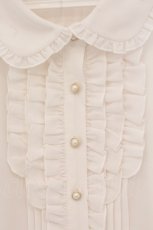 画像2: Amavel / タックフリルブラウス F シロ O-26-04-25-013-CA-BL-OW-OS (2)