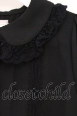 画像2: Ank Rouge / トーションレース配色丸襟ブラウス M クロ O-26-04-25-014-CA-BL-OW-OS (2)