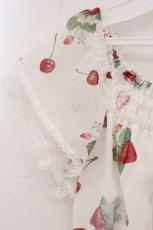 画像2: Secret Honey / いちごとさくらんぼシフォンワンピース 2 シロ O-26-04-25-016-CA-OP-OW-OS (2)
