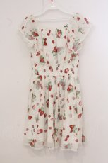 画像3: Secret Honey / いちごとさくらんぼシフォンワンピース 2 シロ O-26-04-25-016-CA-OP-OW-OS (3)