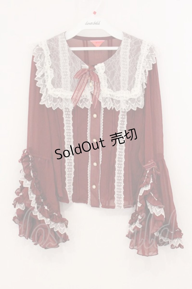 画像1: BABY,THE STARS SHINE BRIGHT / Maria de la Croix ブラウス  えんじ O-26-04-25-017-BA-BL-OW-OS (1)