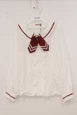 画像1: Amavel / セーラーカラータックブラウス M シロ×アカ O-26-04-25-019-CA-BL-OW-OS (1)