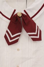 画像2: Amavel / セーラーカラータックブラウス M シロ×アカ O-26-04-25-019-CA-BL-OW-OS (2)